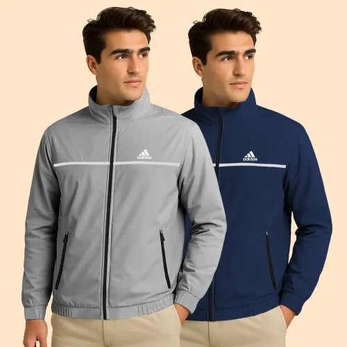 2 Pieces Solid Windbreaker Combo
